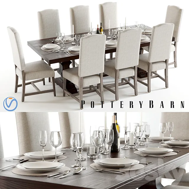 Pottery Barn Banks and Ashton 1 3DModel Pottery Barn Banks and Ashton 1 3DModel