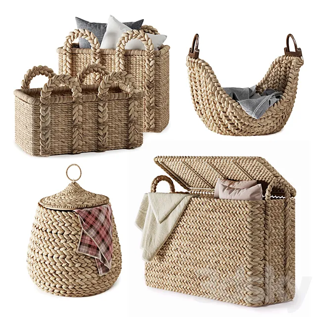 Pottery Barn Beachcomber Baskets 02 3DModel Pottery Barn Beachcomber Baskets 02 3DModel