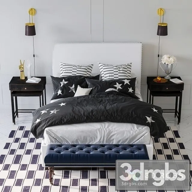 Pottery Barn Bed 02 3D Model Download Pottery Barn Bed 02 3D Model Download