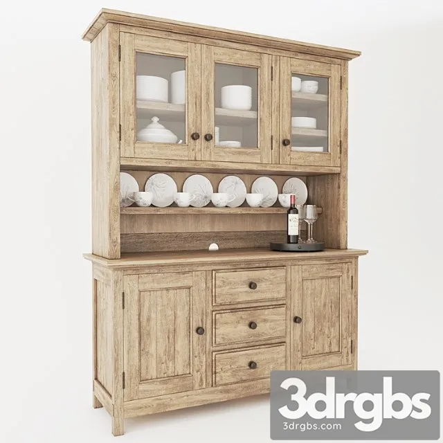 Pottery barn benchwright buffet & hutch with decor Pottery barn benchwright buffet & hutch with decor