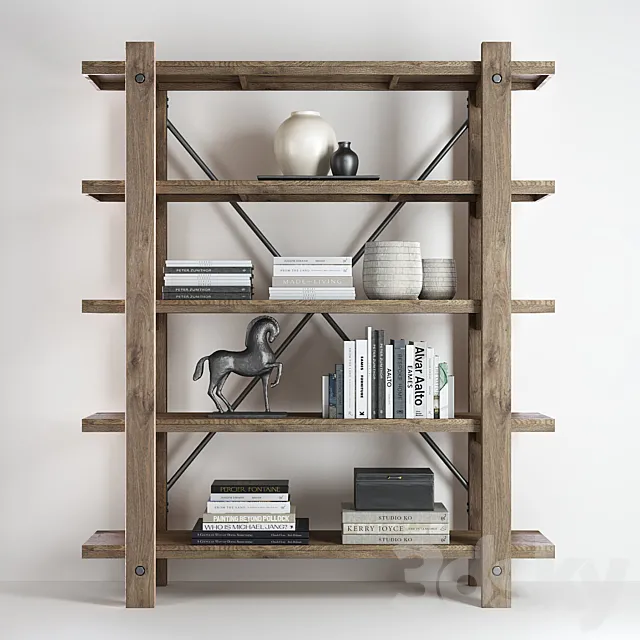 Pottery barn BENCHWRIGHT ETAGERE BOOKCASE 3DModel