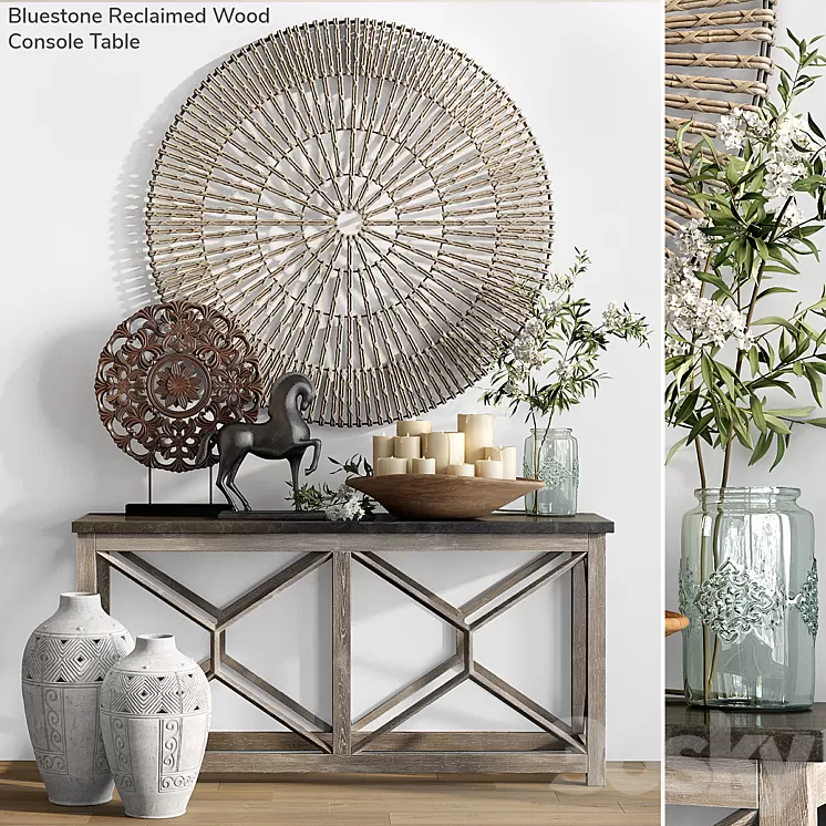 Pottery Barn BLUESTONE RECLAIUMED WOOD CONSOLE TABLE 3D Model