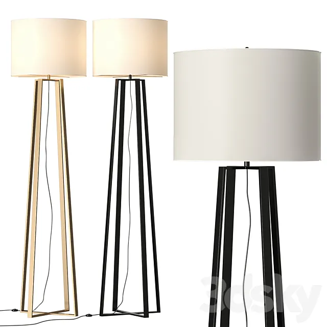 Pottery Barn Carter Floor Lamp 3D Model Pottery Barn Carter Floor Lamp 3D Model