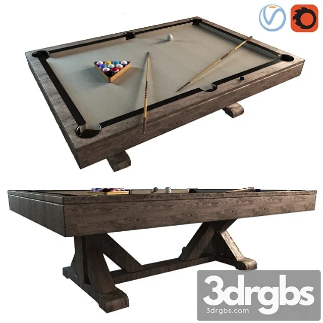 Pottery barn charleston pool table 3D Model Download