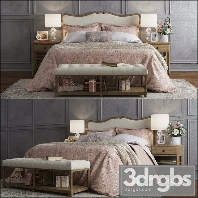 Pottery Barn Claremont Bed (2) 3D Model Download Pottery Barn Claremont Bed (2) 3D Model Download