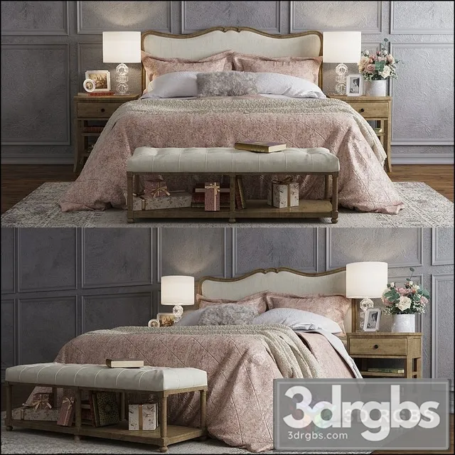 Pottery Barn Claremont bed 3D Model Download Pottery Barn Claremont bed 3D Model Download