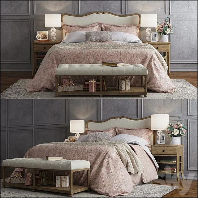 Pottery Barn Claremont bed 3DModel