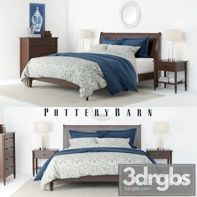 Pottery Barn Crosby Bed 3D Model Download Pottery Barn Crosby Bed 3D Model Download