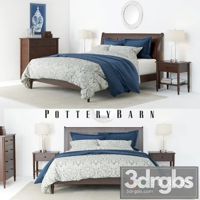 Pottery Barn Crosby Bedroom Set 3D Model Download Pottery Barn Crosby Bedroom Set 3D Model Download