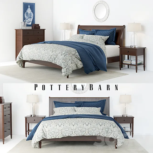 Pottery Barn Crosby Bedroom set 3DModel