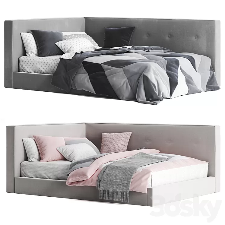 Pottery Barn Cushy Lounge Platform Corner Bed 3D Model