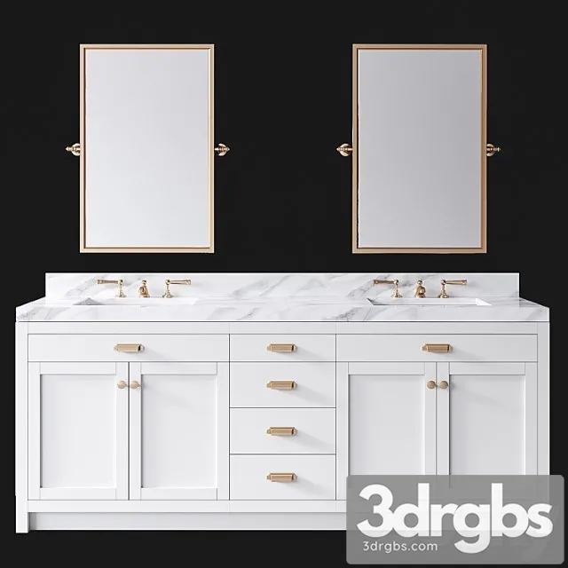 Pottery barn davis white almond double sink vanity Pottery barn davis white almond double sink vanity