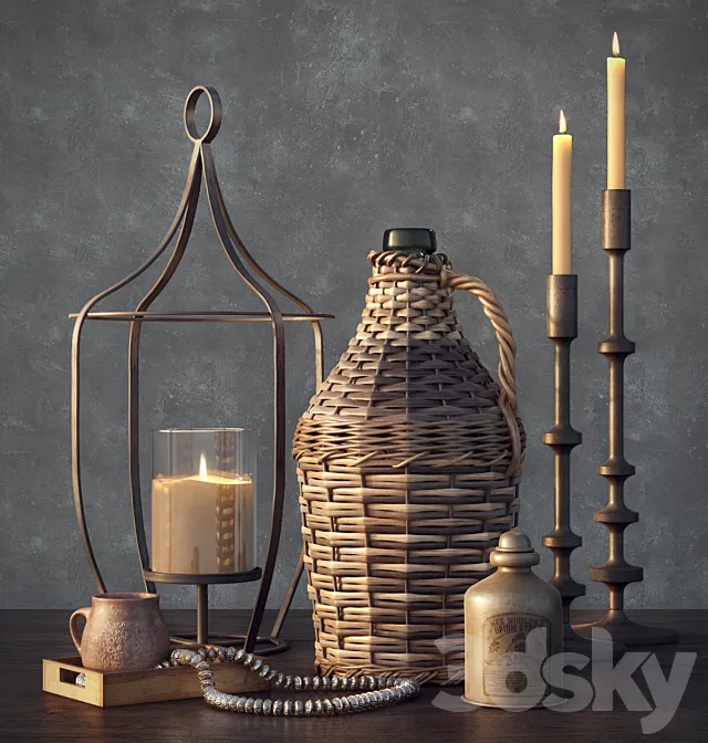 Pottery Barn Decoration Set 3D Model