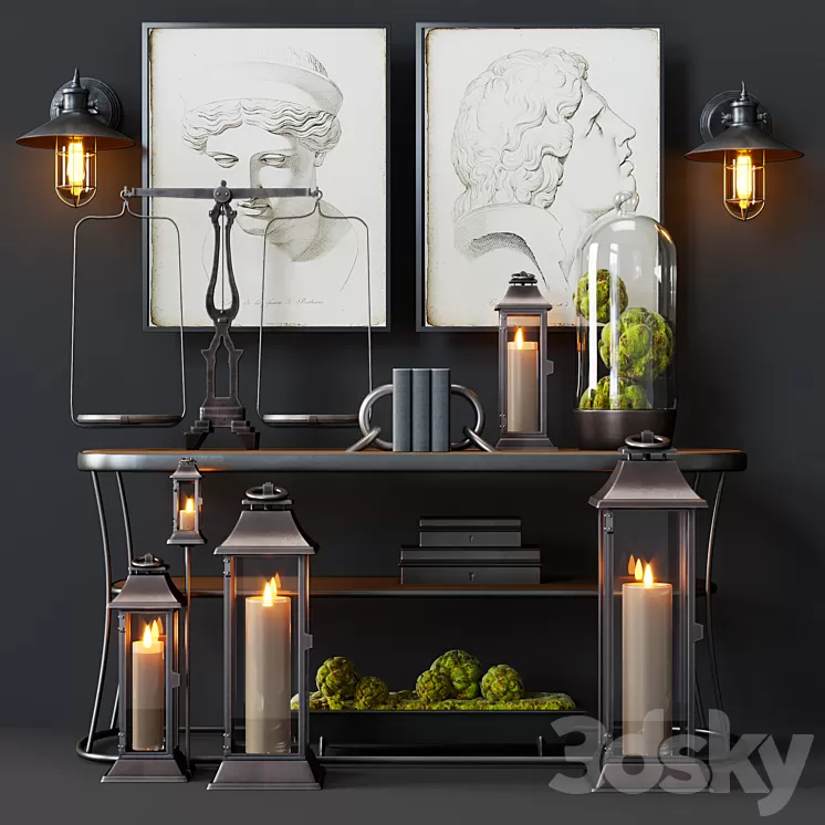 Pottery Barn Decorative Set 3D Model Pottery Barn Decorative Set 3D Model