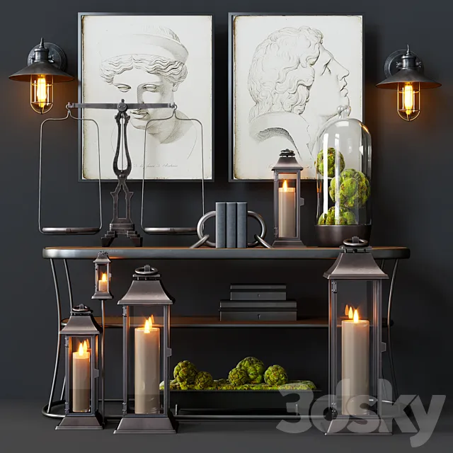 Pottery Barn Decorative Set 3DModel