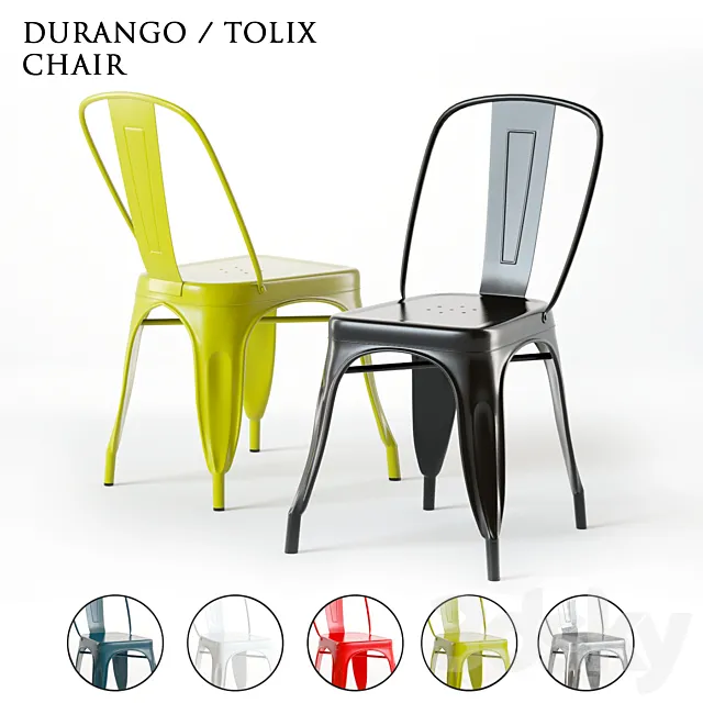 Pottery Barn Durango (tolix) Side Chair 3D Model Pottery Barn Durango (tolix) Side Chair 3D Model