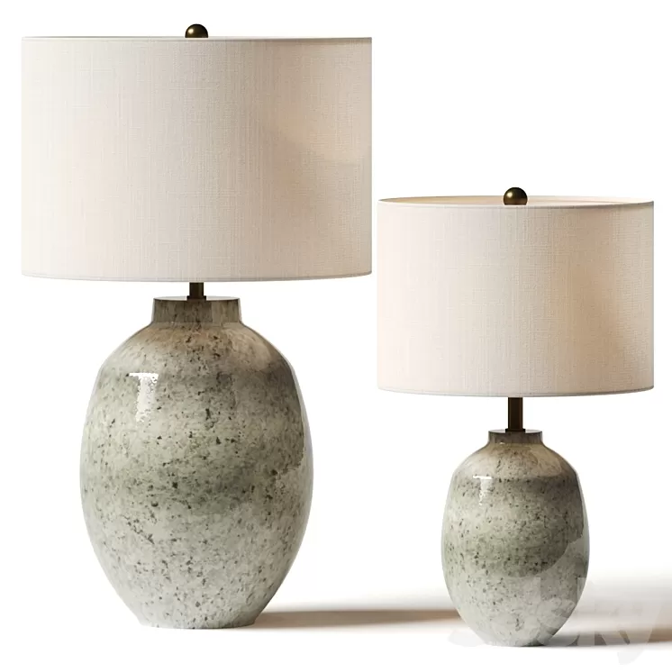 Pottery Barn Ezra Ceramic Table Lamps 3D Model Pottery Barn Ezra Ceramic Table Lamps 3D Model