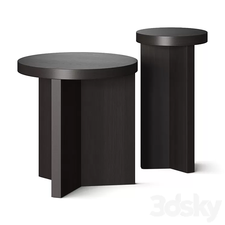 Pottery Barn Folsom Side Tables 3D Model Free Download