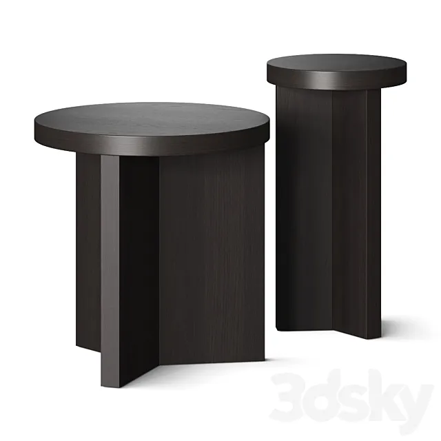 Pottery Barn Folsom Side Tables 3DModel