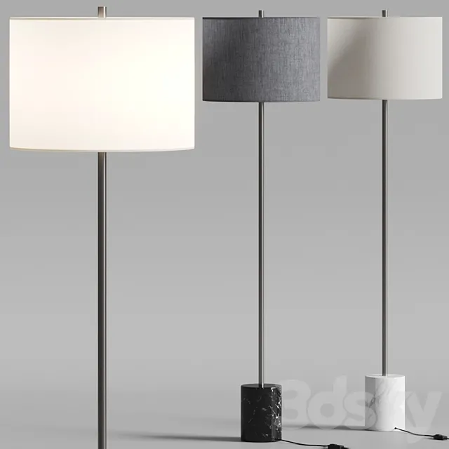 Pottery Barn Geoff Marble Floor Lamps 3D Model Pottery Barn Geoff Marble Floor Lamps 3D Model