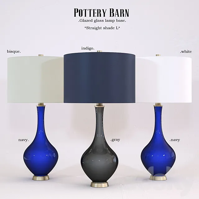 Pottery Barn Glazed Glass Lamp 3D Model