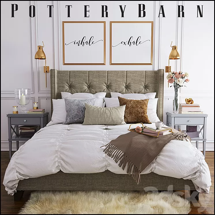 Pottery Barn Harper Bed 3D Model