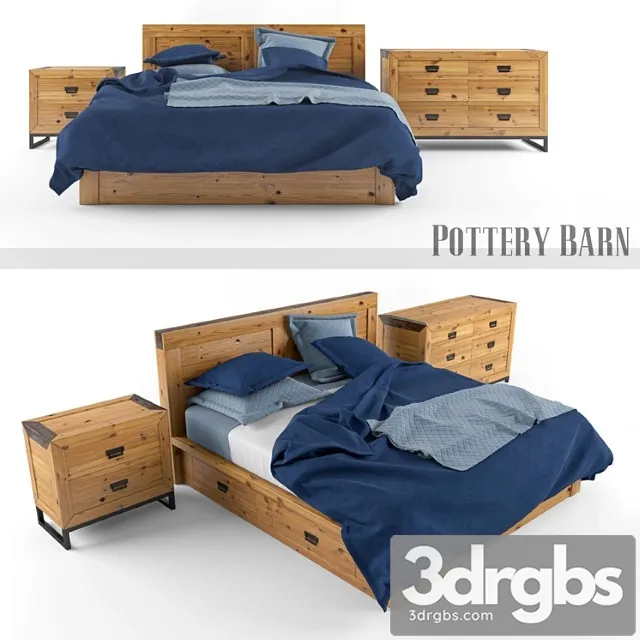 Pottery Barn Hendrix Bed Set 3D Model Download Pottery Barn Hendrix Bed Set 3D Model Download