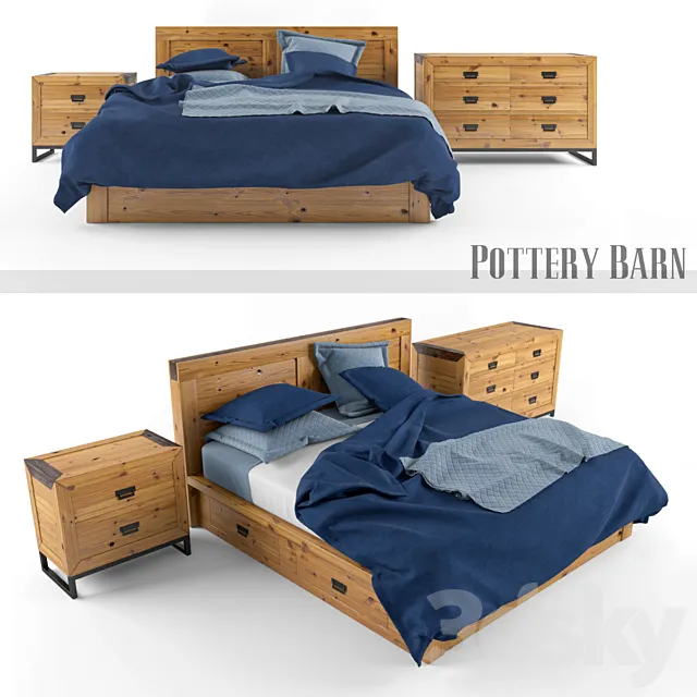 Pottery Barn hendrix bed set 3DModel