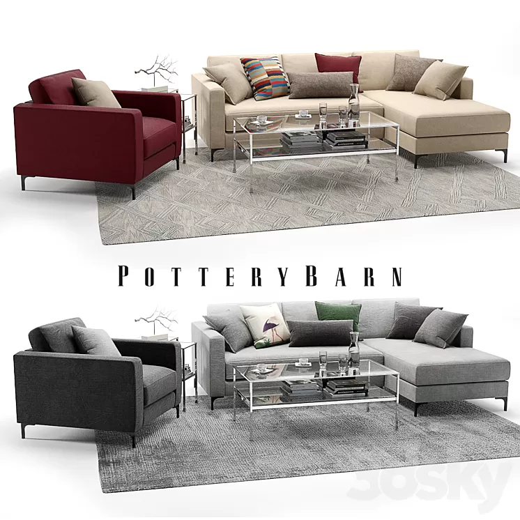 Pottery Barn Jake set 3 3D Model