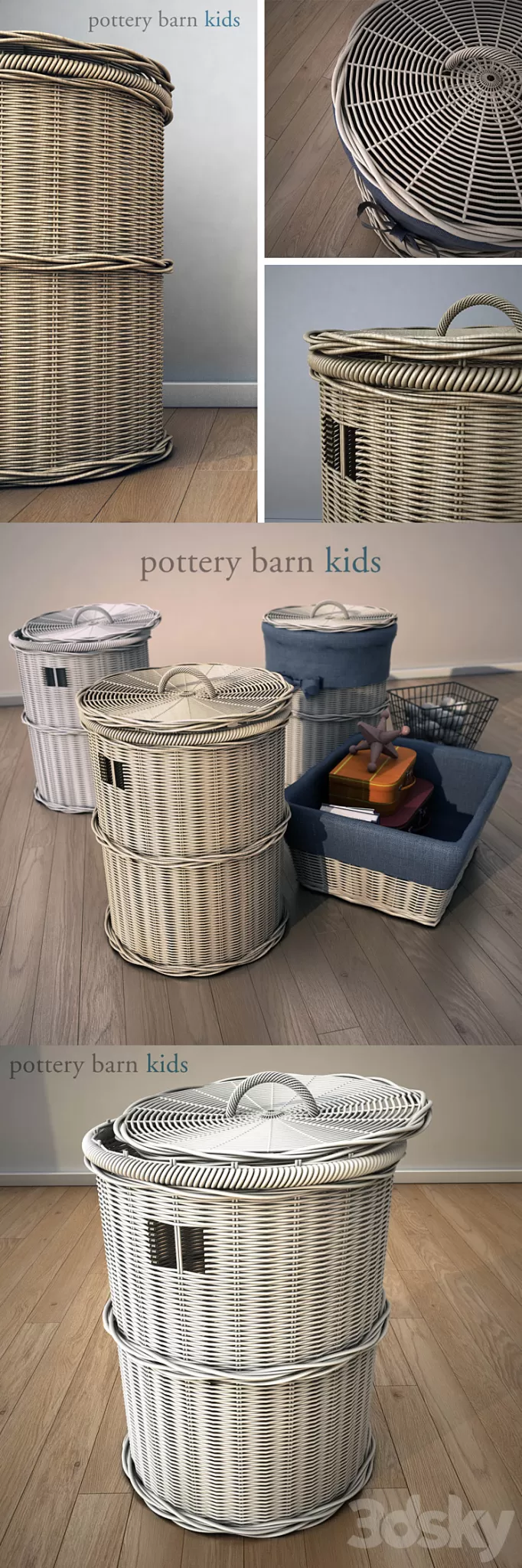 Pottery barn kids basket. 3D Model