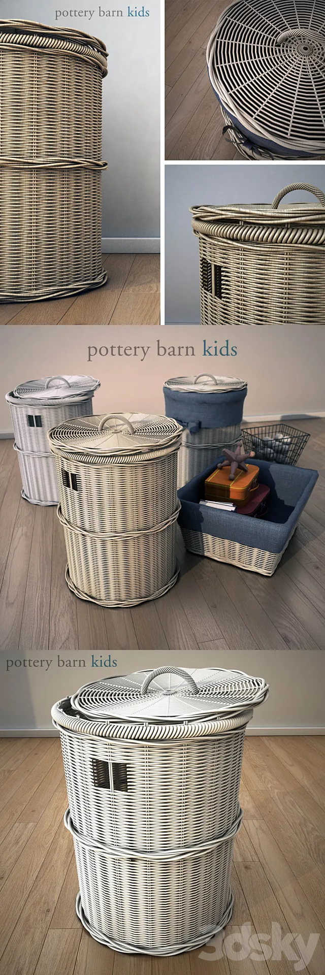 Pottery barn kids. basket. 3DModel Pottery barn kids. basket. 3DModel