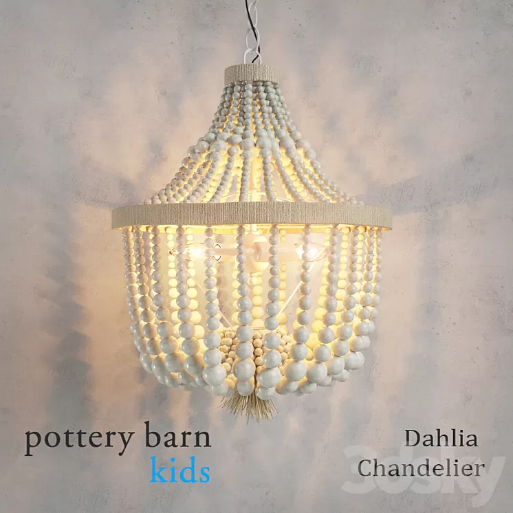 Pottery Barn Kids Dahlia Chandelier 3D Model Pottery Barn Kids Dahlia Chandelier 3D Model