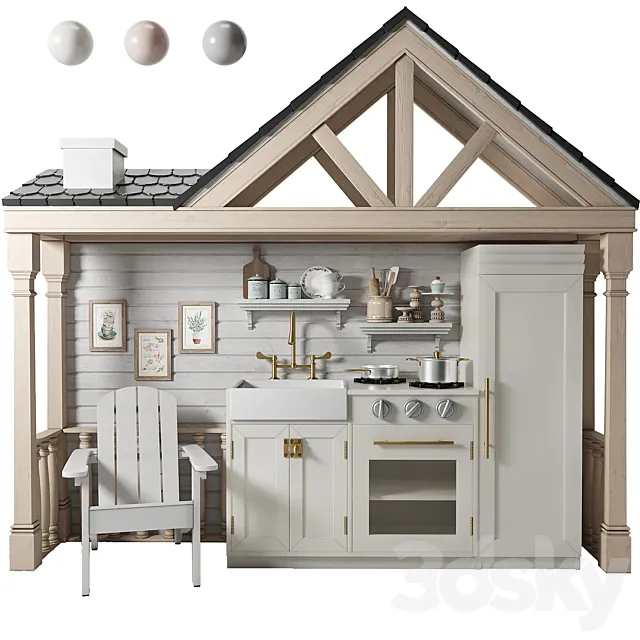 Pottery Barn Kids Play Kitchen 3D Model