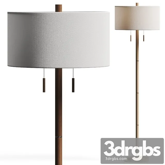 Pottery Barn Laurin Wood Floor Lamp 3D Model Download