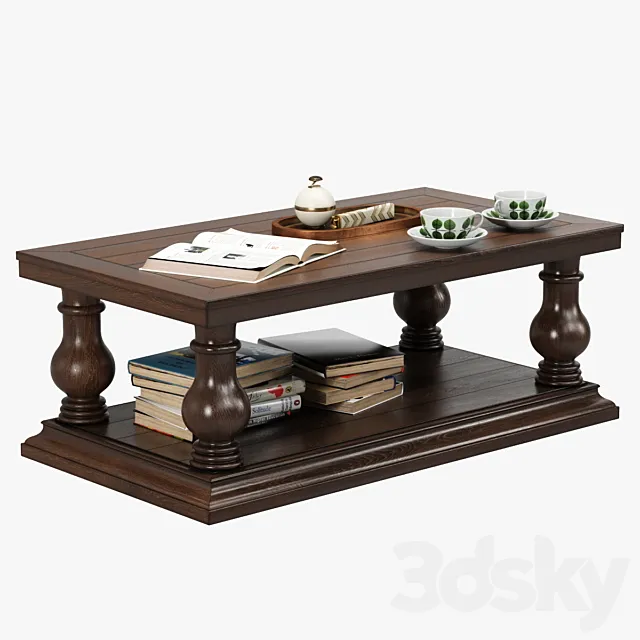 Pottery Barn Lorraine Coffee Table 3D Model