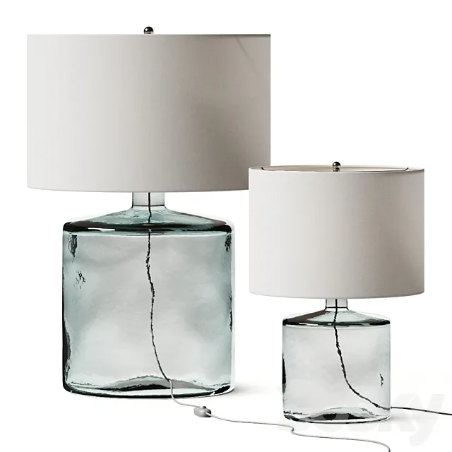 Pottery Barn Mallorca Recycled Glass Table Lamps 3DModel Pottery Barn Mallorca Recycled Glass Table Lamps 3DModel