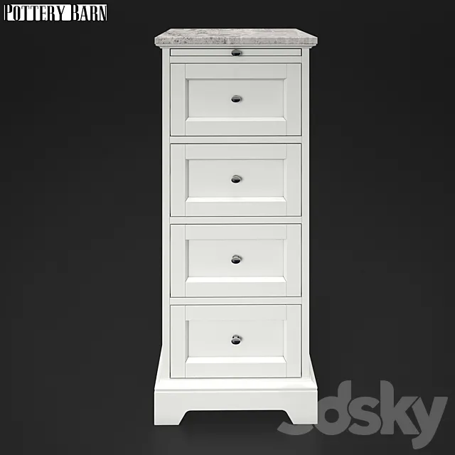 Pottery Barn MARBLE-TOP SUNDRY TOWER 3DModel Pottery Barn MARBLE-TOP SUNDRY TOWER 3DModel