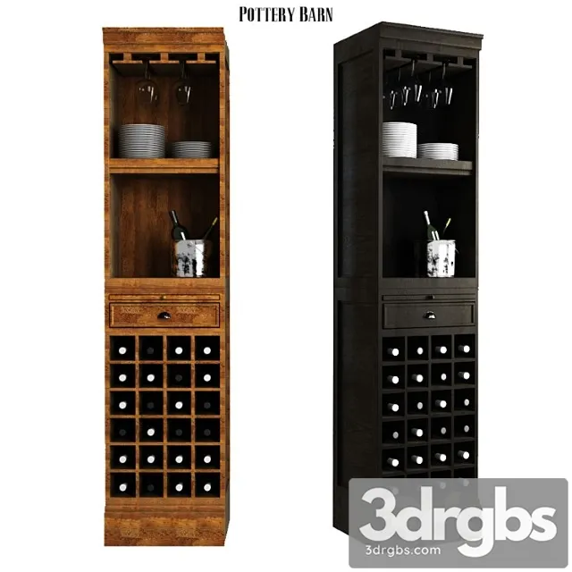 Pottery barn modular bar with wine grid tower 3D Model Download