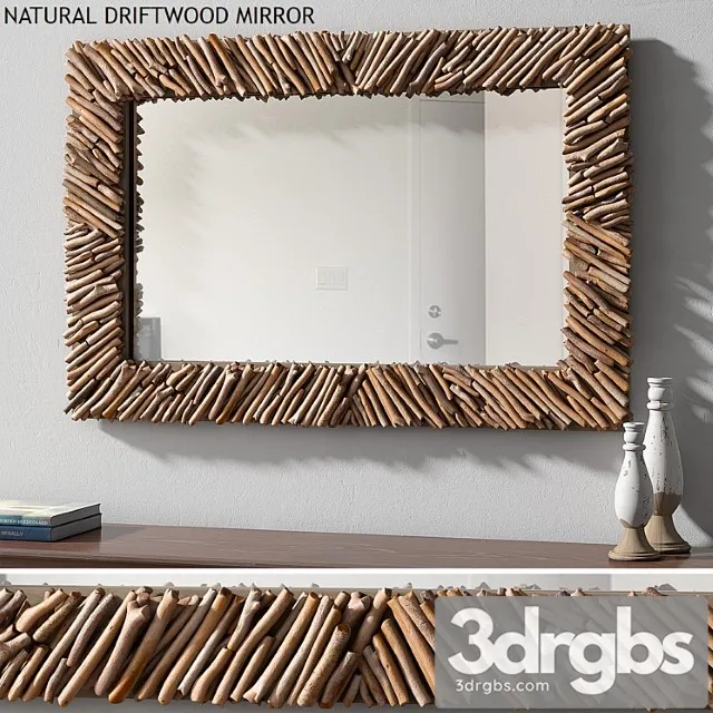 Pottery Barn Natural Driftwood Mirror 3D Model Download