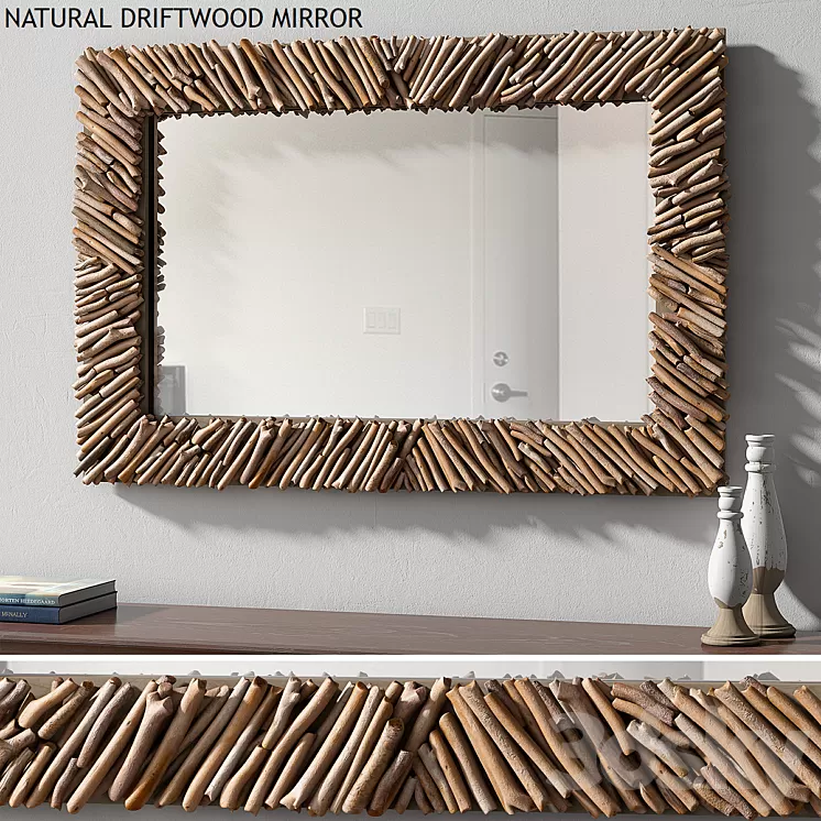 Pottery barn NATURAL DRIFTWOOD MIRROR 3D Model