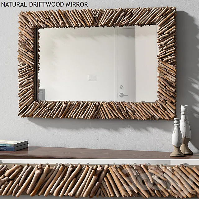 Pottery barn NATURAL DRIFTWOOD MIRROR 3DModel Pottery barn NATURAL DRIFTWOOD MIRROR 3DModel