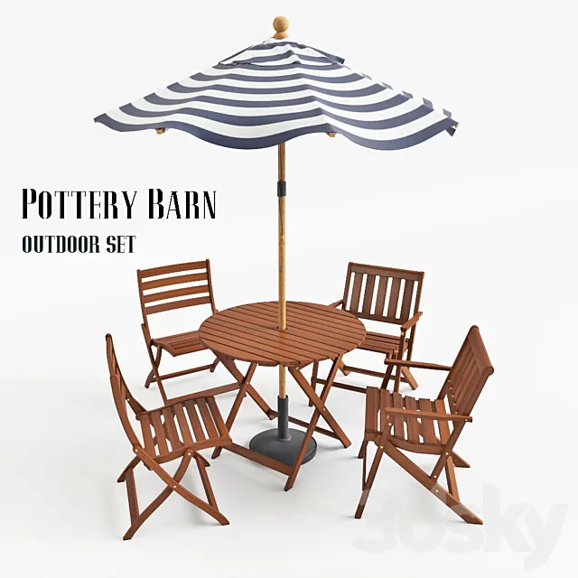 Pottery Barn Outdoor Set 3DModel Pottery Barn Outdoor Set 3DModel