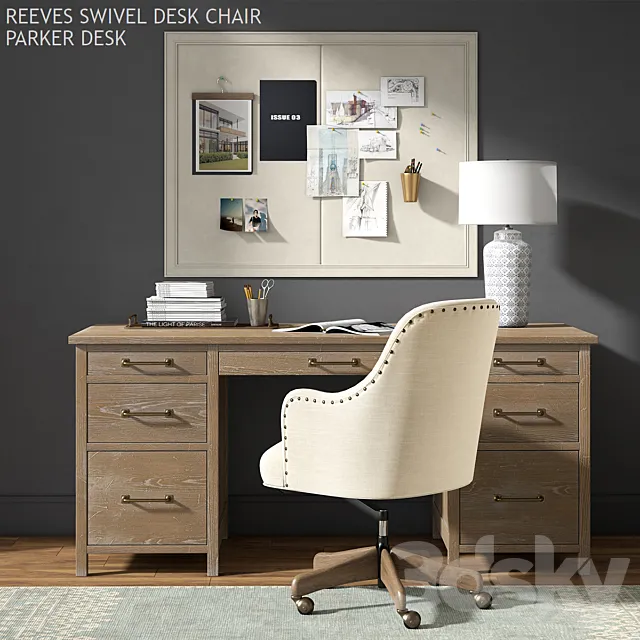 Pottery barn PARKER DESK 3DModel