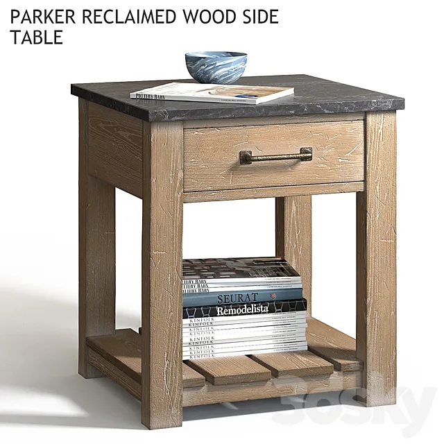 Pottery barn PARKER RECLAIMED WOOD SIDE TABLE 3DModel