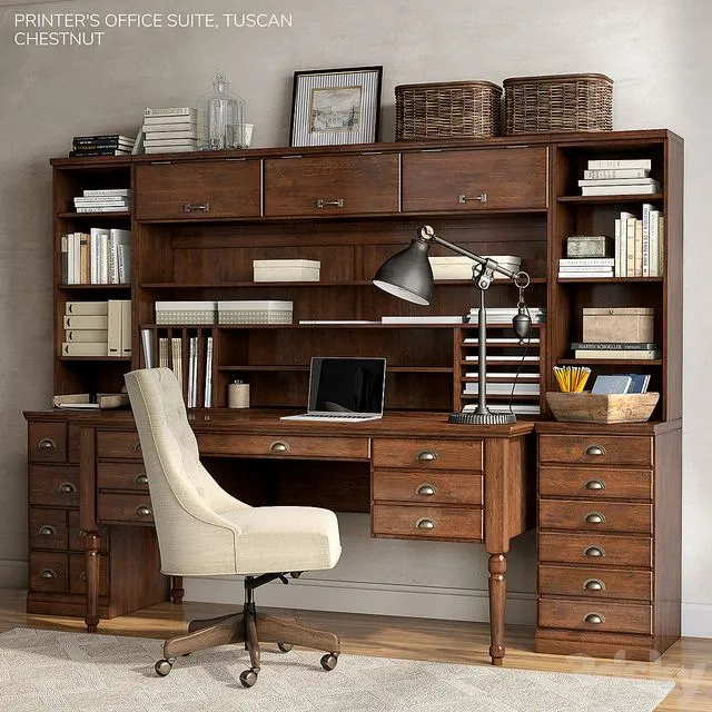 Pottery barn PRINTER’S OFFICE SUITE 3D Model