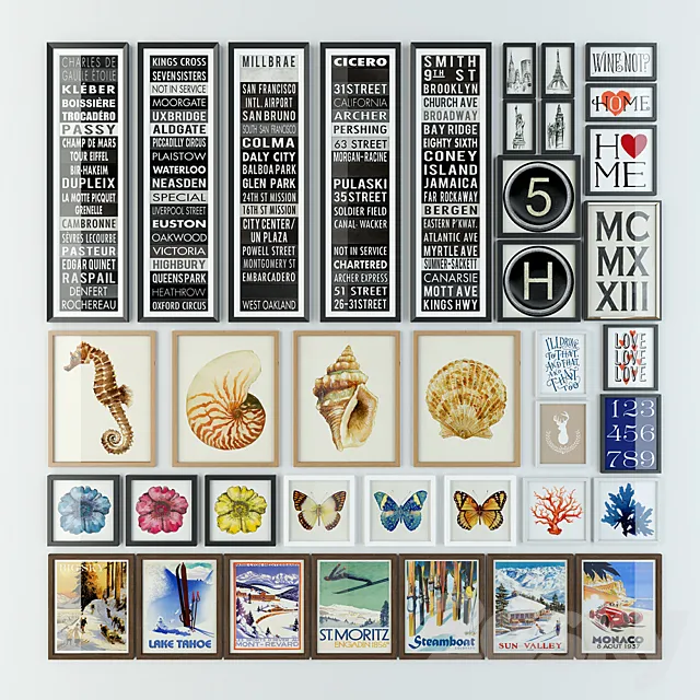 Pottery Barn Prints 3D Model Pottery Barn Prints 3D Model