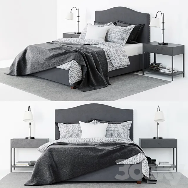 Pottery barn raleigh bed 3DModel Pottery barn raleigh bed 3DModel