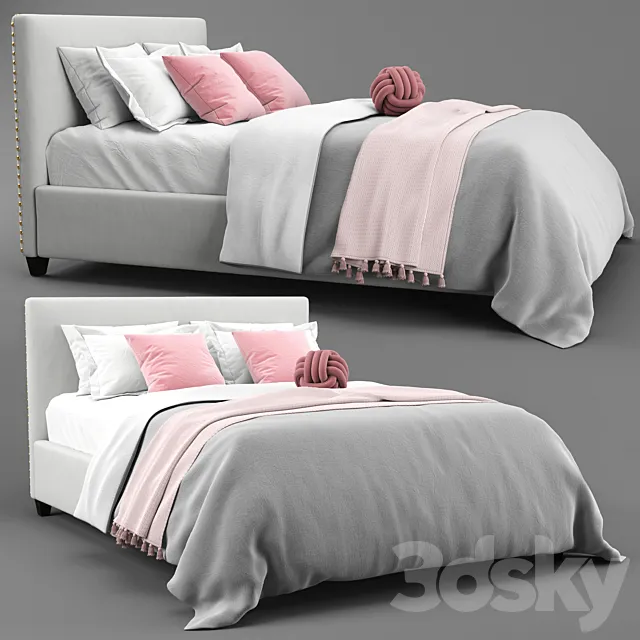 Pottery Barn Raleigh Bed 3DModel Pottery Barn Raleigh Bed 3DModel