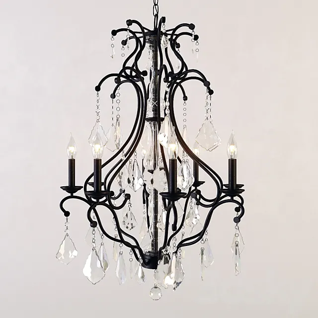 Pottery Barn | Ruby Crystal Chandelier 3D Model Pottery Barn | Ruby Crystal Chandelier 3D Model