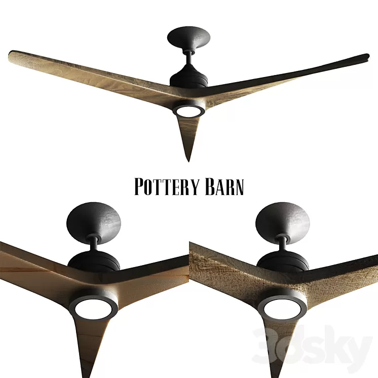 Pottery barn Spitfire IndoorOutdoor Ceiling Fan 3D Model